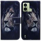 For Tecno Pop 6 Fingerprint Coloured Drawing Flip Leather Phone Case(Lion) - 1