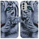 For Nokia G60 Coloured Drawing Flip Leather Phone Case(Tiger) - 1