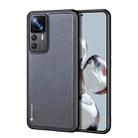 For Xiaomi 12T Pro DUX DUCIS Fino Series PU + TPU Phone Case(Grey) - 1