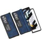For Samsung Galaxy Z Fold4 Napa Texture All-inclusive Phone Case(Blue) - 1