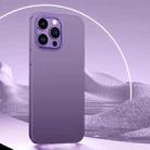 For iPhone 14 Rhombus Metal Lens Skin Frosted Phone Case(Dark Purple) - 1