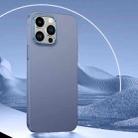 For iPhone 14 Plus Rhombus Metal Lens Skin Frosted Phone Case(Sierra Blue) - 1