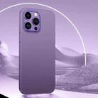 For iPhone 14 Pro Rhombus Metal Lens Skin Frosted Phone Case(Dark Purple) - 1