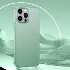 For iPhone 14 Pro Max Rhombus Metal Lens Skin Frosted Phone Case(Green) - 1