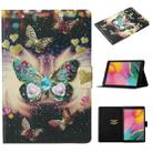 For Galaxy Tab A 8.0 (2019) T290 / T295 Coloured Drawing Pattern Horizontal Flip Leather Case with Holder & Card Slot(Butterflies) - 1