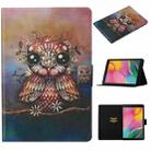 For Galaxy Tab A 8.0 (2019) T290 / T295 Coloured Drawing Pattern Horizontal Flip Leather Case with Holder & Card Slot(Owl) - 1