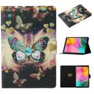 For Galaxy Tab A 10.1 (2019) T515 / T510 Coloured Drawing Pattern Horizontal Flip Leather Case with Holder & Card Slot(Butterflies) - 1