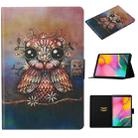 For Galaxy Tab A 10.1 (2019) T515 / T510 Coloured Drawing Pattern Horizontal Flip Leather Case with Holder & Card Slot(Owl) - 1