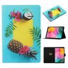 For Galaxy Tab A 10.1 (2019) T515 / T510 Coloured Drawing Pattern Horizontal Flip Leather Case with Holder & Card Slot(Pineapple) - 1