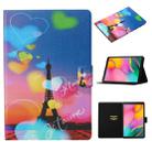 For Galaxy Tab A 10.1 (2019) T515 / T510 Coloured Drawing Pattern Horizontal Flip Leather Case with Holder & Card Slot(Romantic Tower) - 1