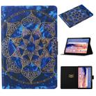 For Huawei MediaPad T5 Coloured Drawing Pattern Horizontal Flip Leather Case with Holder & Card Slot(Blue Mandala) - 1