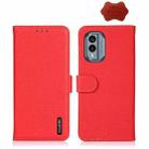 For Nokia X30 5G KHAZNEH Litchi Genuine Leather Phone Case(Red) - 1