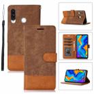 For Huawei P30 Lite Splicing Leather Phone Case(Brown) - 1