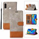 For Huawei P30 Lite Splicing Leather Phone Case(Grey) - 1