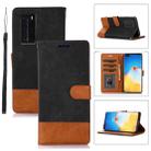 For Huawei P40 Pro Splicing Leather Phone Case(Black) - 1