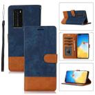 For Huawei P40 Pro Splicing Leather Phone Case(Dark Blue) - 1