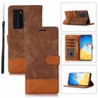 For Huawei P40 Pro Splicing Leather Phone Case(Brown) - 1