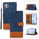 For Huawei P40 Lite / Nova 6 SE Splicing Leather Phone Case(Dark Blue) - 1