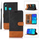 For Huawei P Smart 2019 / Honor 10 Lite Splicing Leather Phone Case(Black) - 1