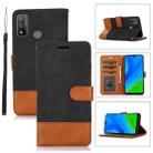 For Huawei P Smart 2020 Splicing Leather Phone Case(Black) - 1