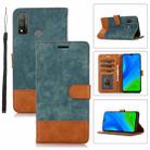For Huawei P Smart 2020 Splicing Leather Phone Case(Green) - 1