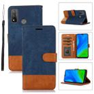 For Huawei P Smart 2020 Splicing Leather Phone Case(Dark Blue) - 1