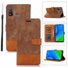 For Huawei P Smart 2020 Splicing Leather Phone Case(Brown) - 1