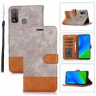 For Huawei P Smart 2020 Splicing Leather Phone Case(Grey) - 1