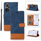 For Honor 50 5G Splicing Leather Phone Case(Dark Blue) - 1