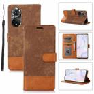 For Honor 50 5G Splicing Leather Phone Case(Brown) - 1