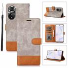 For Honor 50 5G Splicing Leather Phone Case(Grey) - 1