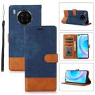 For Honor 50 Lite Splicing Leather Phone Case(Dark Blue) - 1