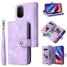 For Xiaomi Redmi K40 / Poco F3 Multifunctional Card Slot Zipper Wallet Leather Phone Case(Purple) - 1