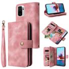 For Xiaomi Redmi Note 10 4G Multifunctional Card Slot Zipper Wallet Leather Phone Case(Rose Gold) - 1