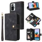 For Xiaomi Redmi Note 10 Pro 4G Multifunctional Card Slot Zipper Wallet Leather Phone Case(Black) - 1