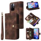 For Xiaomi Redmi Note 11 5G Multifunctional Card Slot Zipper Wallet Leather Phone Case(Brown) - 1