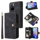 For Xiaomi Redmi Note 11 5G Multifunctional Card Slot Zipper Wallet Leather Phone Case(Black) - 1