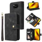 For Xiaomi Poco X3 NFC Multifunctional Card Slot Zipper Wallet Leather Phone Case(Black) - 1