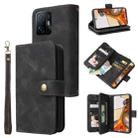 For Xiaomi 11T / 11T Pro Multifunctional Card Slot Zipper Wallet Leather Phone Case(Black) - 1