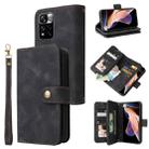 For Xiaomi Redmi Note 11 Global Multifunctional Card Slot Zipper Wallet Leather Phone Case(Black) - 1