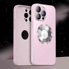 For iPhone 13 AG Frosted MagSafe Glass Phone Case(Pink) - 1