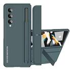 For Samsung Galaxy Z Fold4 2 in 1 Detachable PC Folding Phone Case with Holder & Pen Slot(Grey Green) - 1