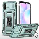 For Xiaomi Redmi 9A Armor PC + TPU Camera Shield Phone Case(Alpine Green) - 1