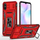 For Xiaomi Redmi 9A Armor PC + TPU Camera Shield Phone Case(Red) - 1