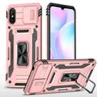 For Xiaomi Redmi 9A Armor PC + TPU Camera Shield Phone Case(Rose Gold) - 1