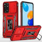 For Xiaomi Redmi Note 11 Pro Armor PC + TPU Camera Shield Phone Case(Red) - 1