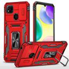 For Xiaomi Redmi 9C / 10A Armor PC + TPU Camera Shield Phone Case(Red) - 1