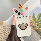 For iPhone 14 / 13 Unicorn Shockproof Silicone Phone Case(White) - 1