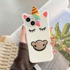 For iPhone 14 Pro Unicorn Shockproof Silicone Phone Case(White) - 1