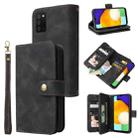 For Samsung Galaxy A03s EU Version Multifunctional Card Slot Zipper Wallet Leather Phone Case(Black) - 1